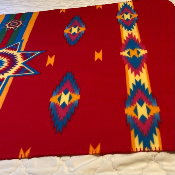 AZTEC TRIBAL American Southwestern Blanket Throw Bedding Blanket Fleece 38 x 60" - Picture 6 of 12